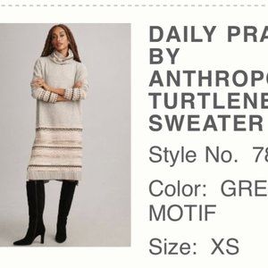 Anthropologie Turtleneck Sweaterdress